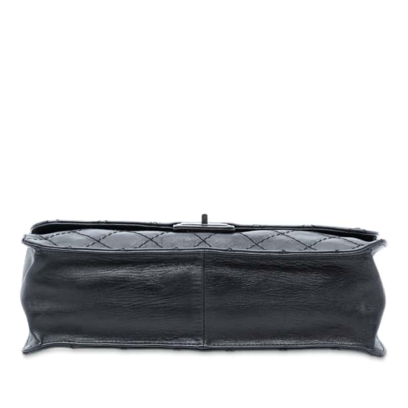 Chanel Embossed CC Quilted Aged Calfskin Reissue 2.55 Single Flap 227 Black Leather Good condition - Inside View