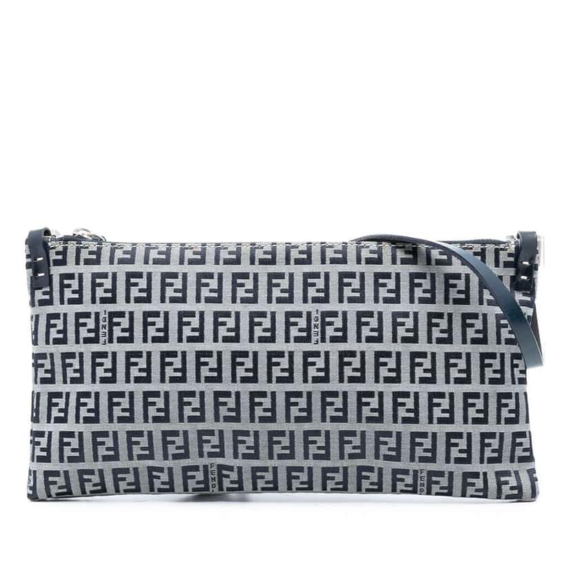 Fendi Zucchino Canvas Crossbody Grey Canvas Good condition - Front View