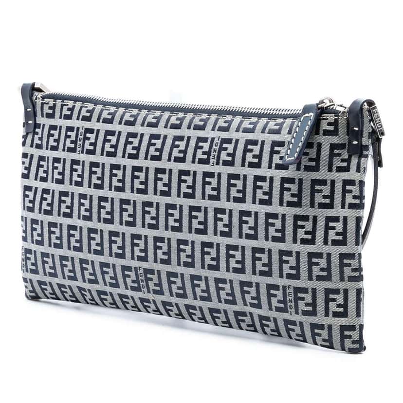 Fendi Zucchino Canvas Crossbody Grey Canvas Good condition - Back View
