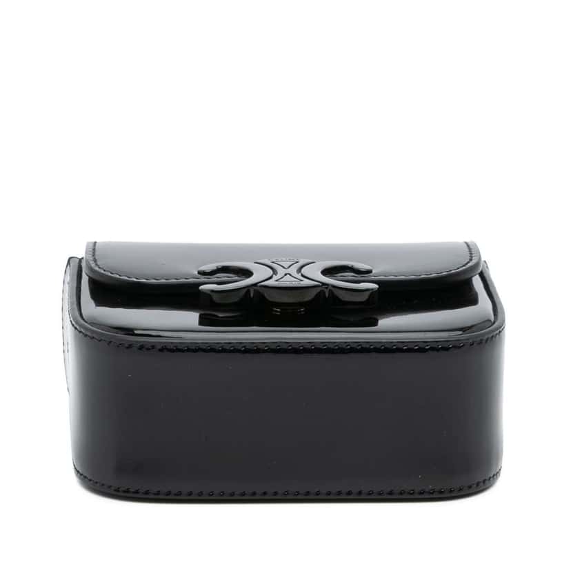 Celine Mini Patent Claude Chain Handbag Black Leather Good condition - Inside View