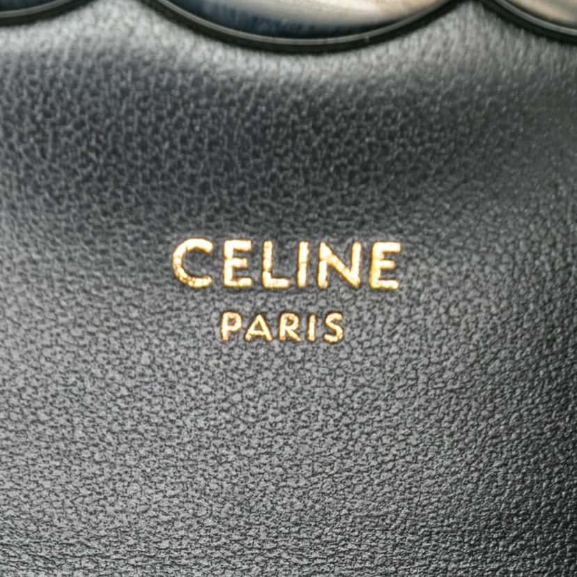Celine Mini Patent Claude Chain Handbag Black Leather Good condition - Box View