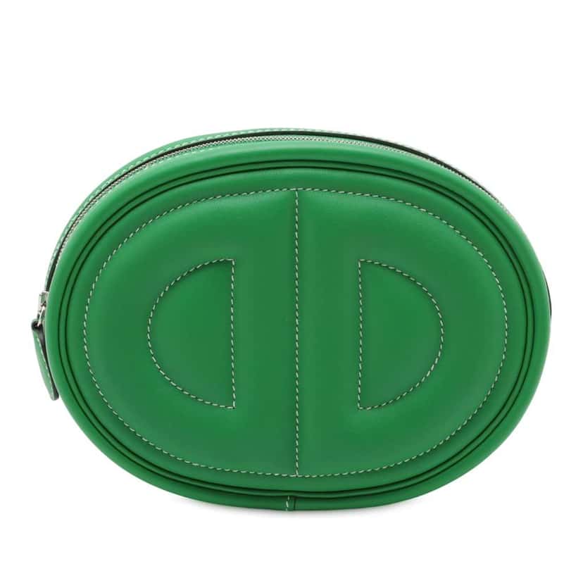 Hermès Swift In The Loop Verso Belt Bag Green Leather Good condition - Front View