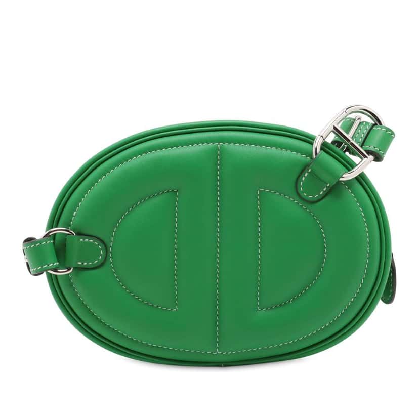 Hermès Swift In The Loop Verso Belt Bag Green Leather Good condition - Back View