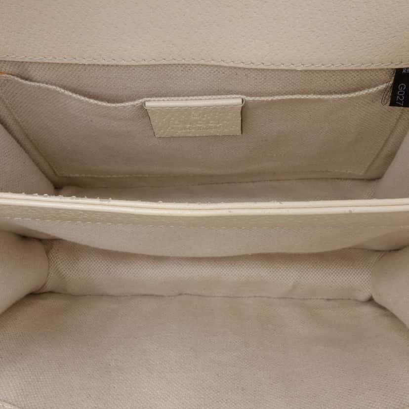 Gucci Mini Leather Bamboo Dionysus Web Satchel White Leather Good condition - Model View