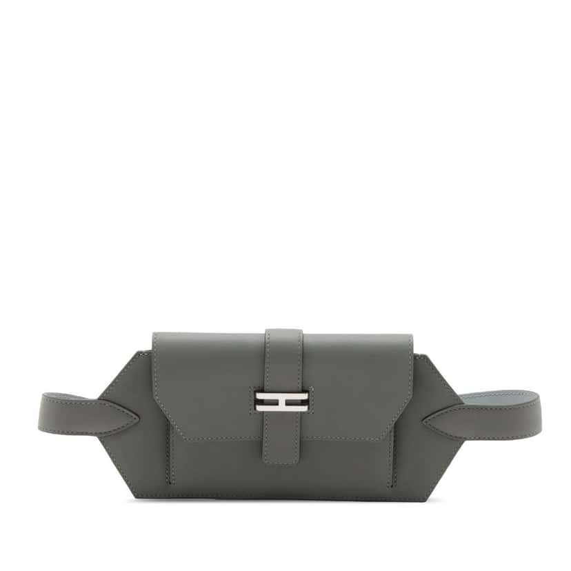 Hermès Swift Elan Pocket 24 Belt Bag Grey Leather Good condition - Front View