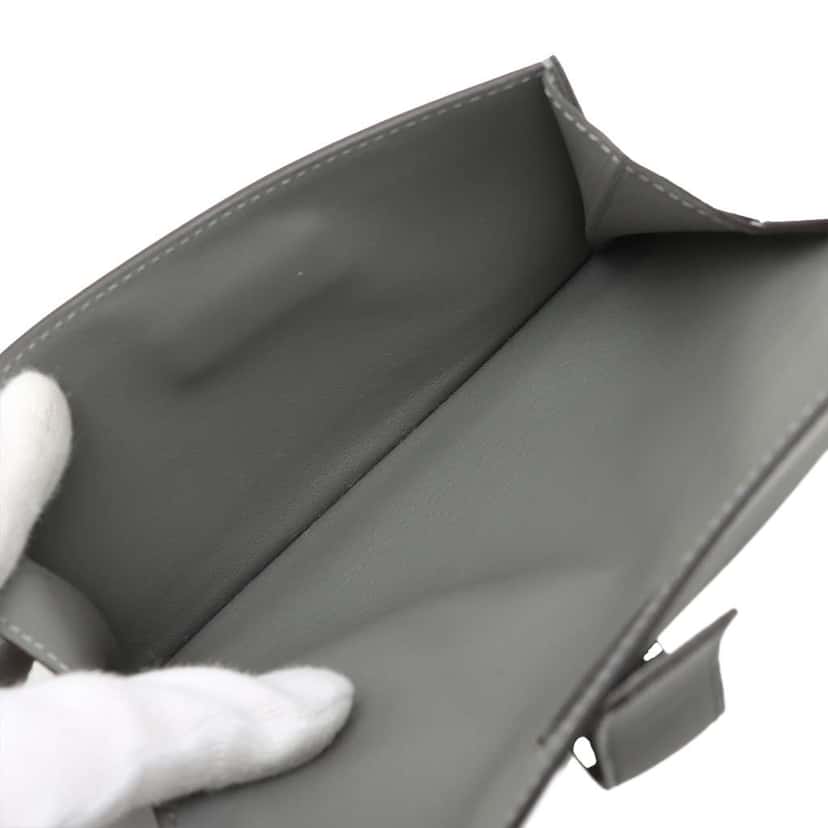 Hermès Swift Elan Pocket 24 Belt Bag Grey Leather Good condition - Inside View