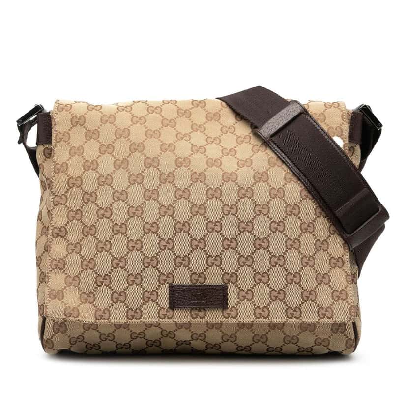 Gucci GG Canvas Messenger Bag Brown Canvas Good condition - Front View