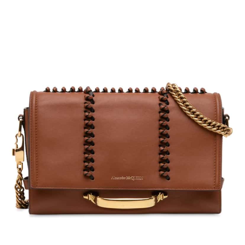 Alexander Mcqueen Medium Leather The Story Shoulder Bag Brown Leather Good condition - Front View
