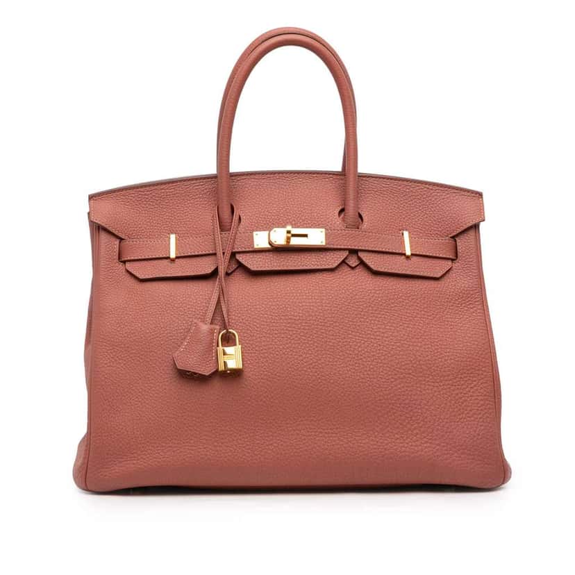Hermès Togo Birkin Retourne 35 Pink Leather Good condition - Front View
