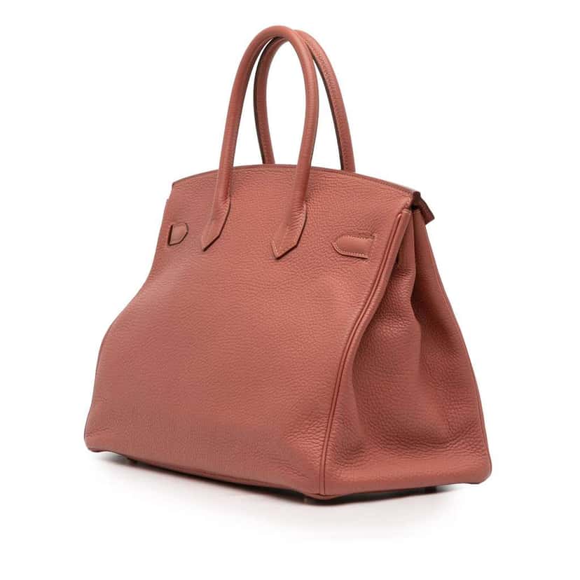 Hermès Togo Birkin Retourne 35 Pink Leather Good condition - Back View