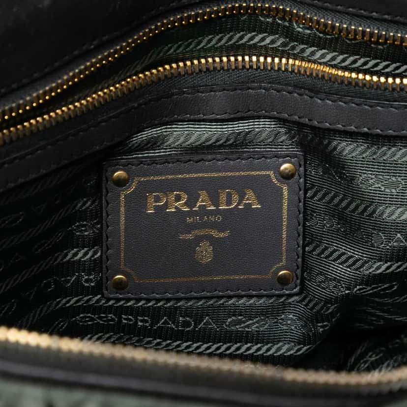 Prada Tessuto Gaufre Tote Green Good condition - Box View