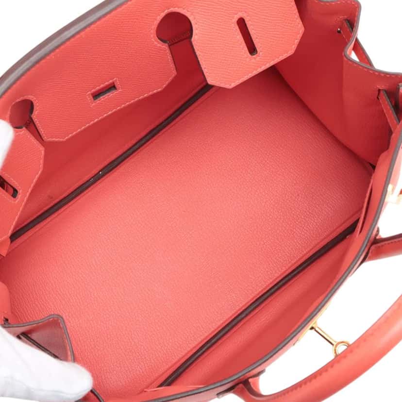 Hermès Epsom Birkin Retourne 30 Red Leather Good condition - Inside View