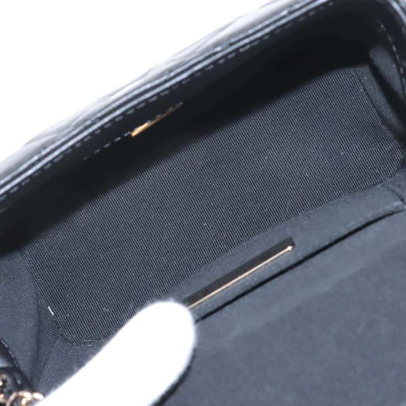 Chanel Small CC Quilted Lambskin Secret Box Bag Black Leather Good condition - Inside View
