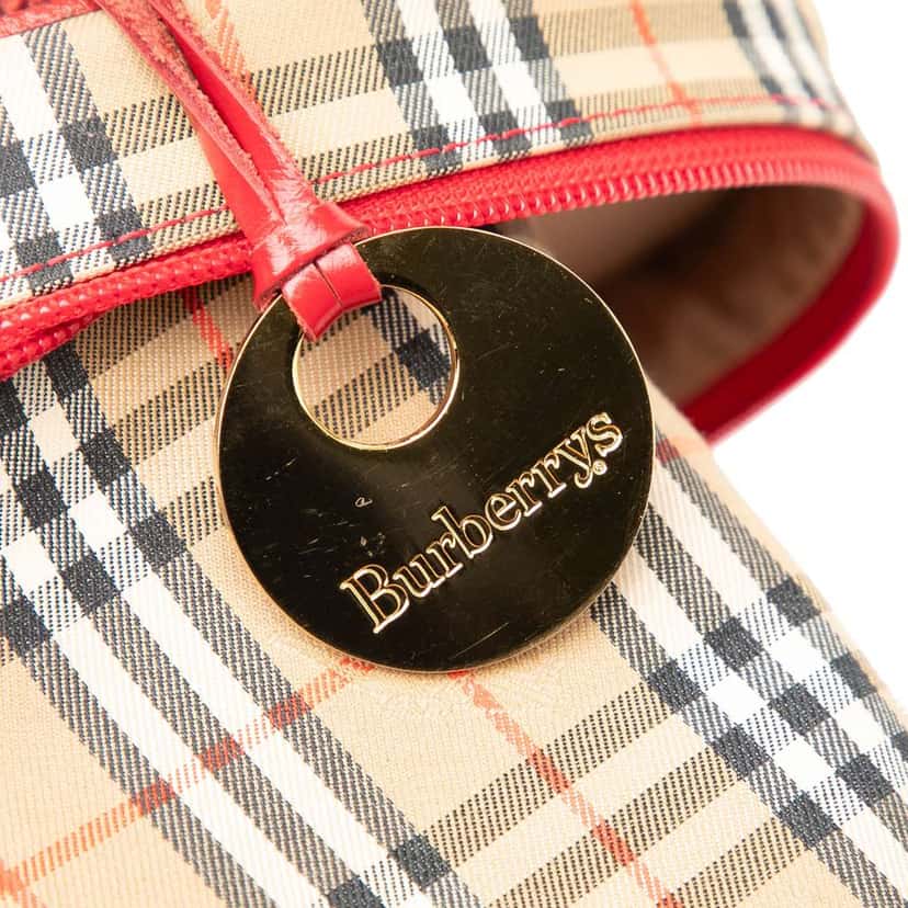 Burberry Haymarket Check Canvas Vanity Bag Brown Canvas Good condition - Box View