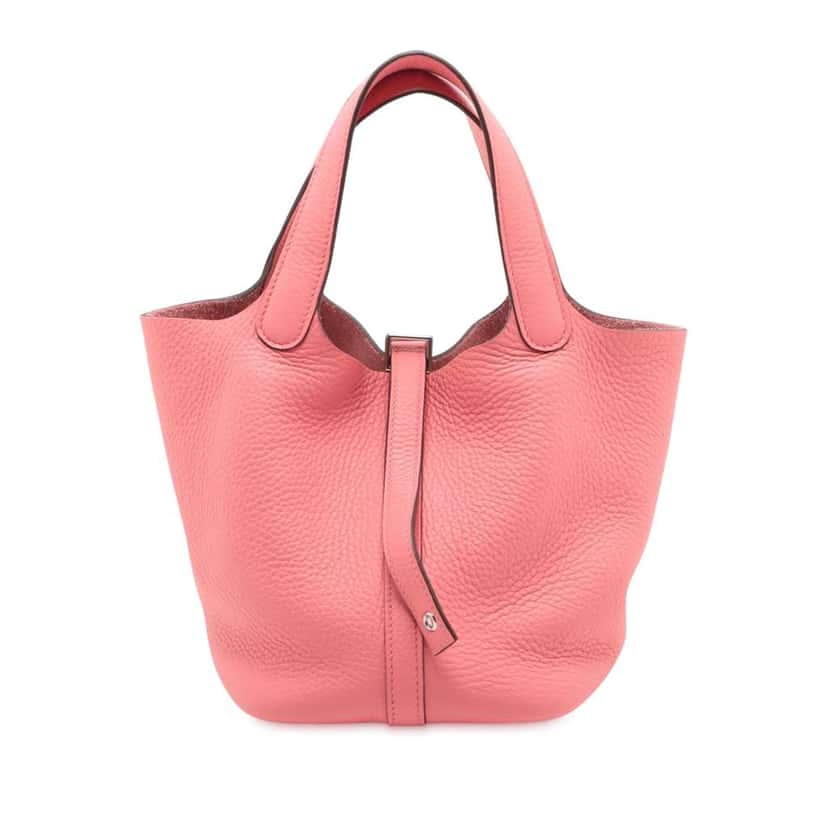 Hermès Clemence Picotin Lock 18 Pink Leather Good condition - Front View