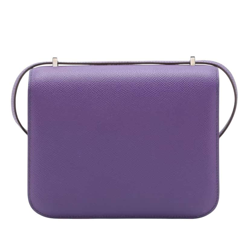 Hermès Mini Epsom Constance III 18 Purple Leather Good condition - Back View