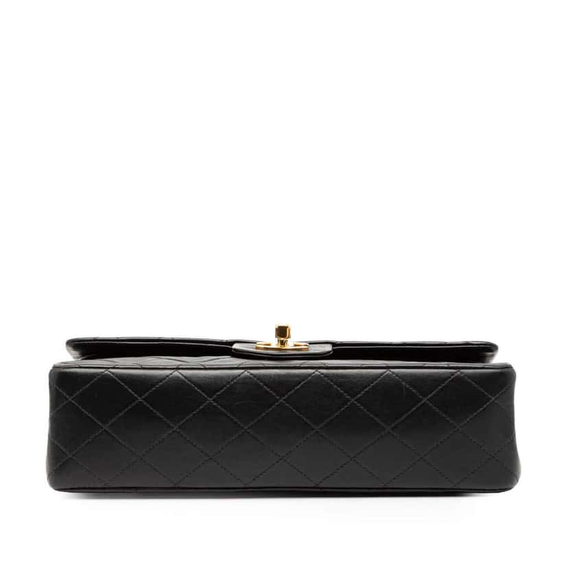 Chanel Medium Classic Lambskin Double Flap Black Leather Good condition - Inside View