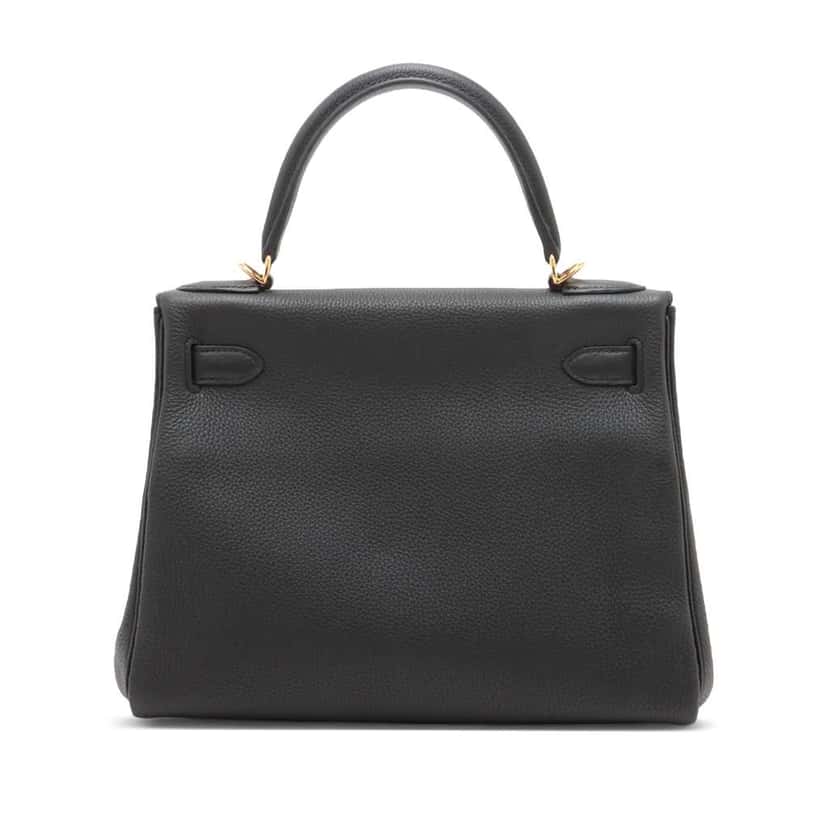 Hermès Togo Kelly II Retourne 28 Black Leather Good condition - Back View