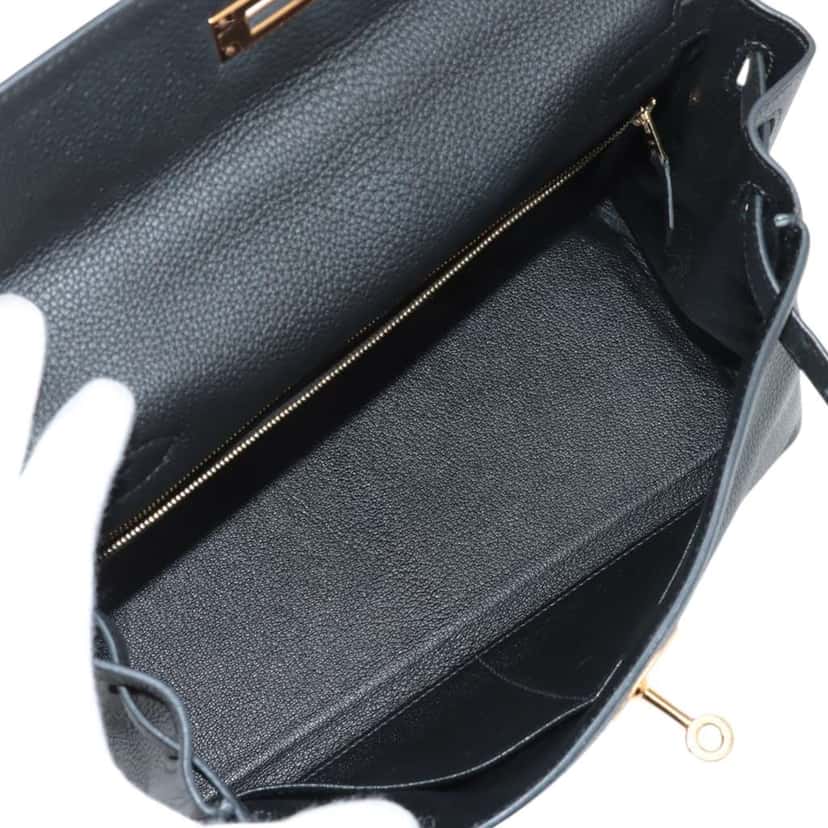 Hermès Togo Kelly II Retourne 28 Black Leather Good condition - Inside View