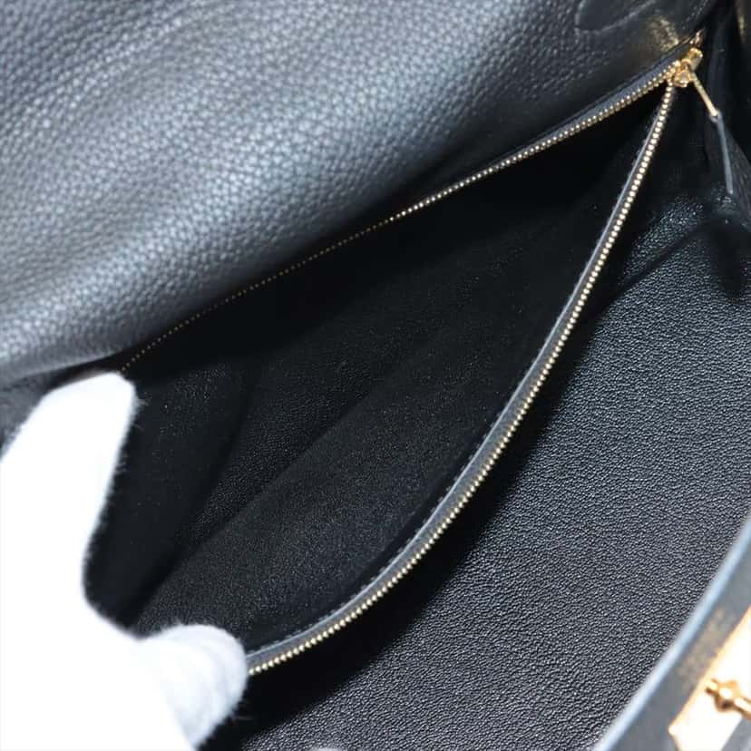 Hermès Togo Kelly II Retourne 28 Black Leather Good condition - Model View