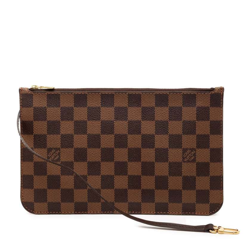 Louis Vuitton Damier Ebene Neverfull MM Pouch Brown Good condition - Front View