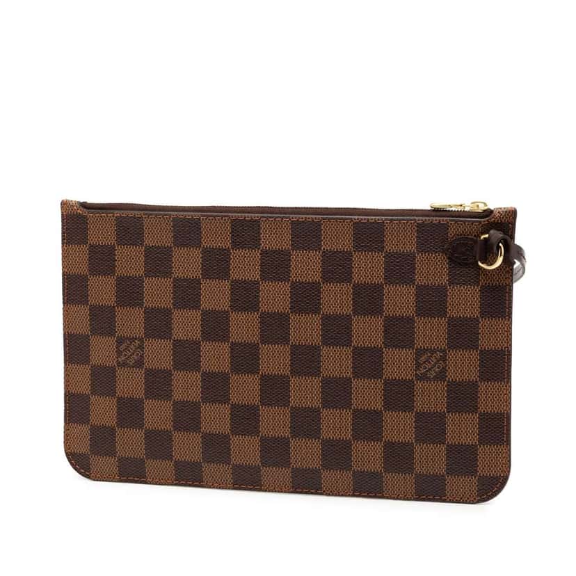 Louis Vuitton Damier Ebene Neverfull MM Pouch Brown Good condition - Back View