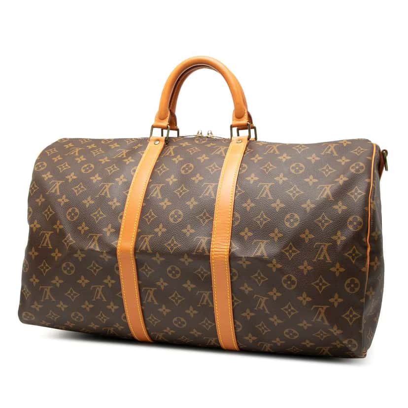 Louis Vuitton Monogram Keepall Bandouliere 50 Brown Good condition - Back View