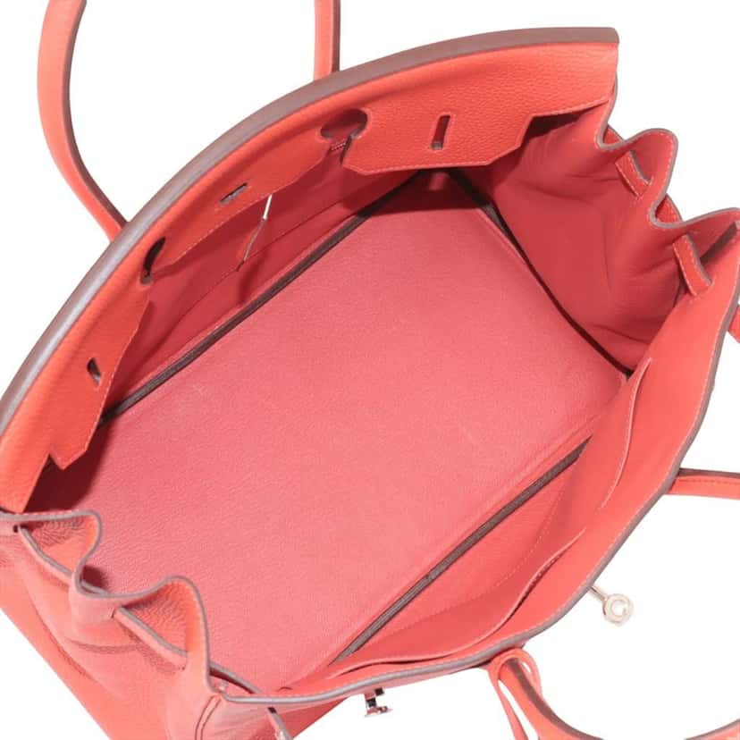 Hermès Togo Birkin Retourne 35 Red Leather Good condition - Inside View