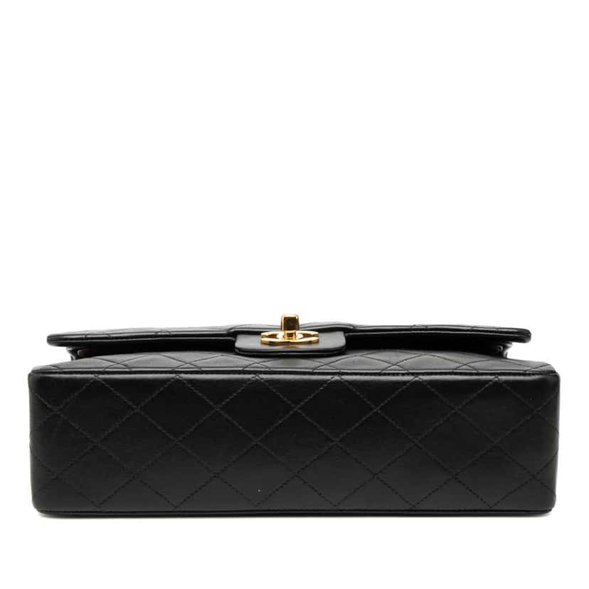 Chanel Medium Classic Lambskin Double Flap Black Leather Good condition - Inside View
