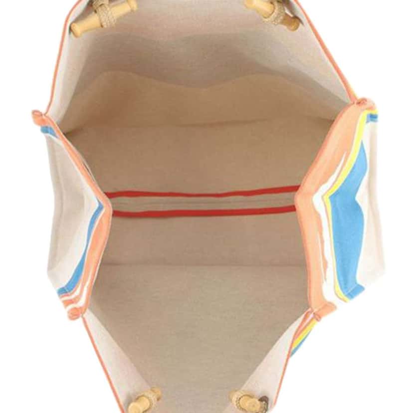 Hermès Toile Escale a la Plage Beach Bag Brown Canvas Good condition - Model View