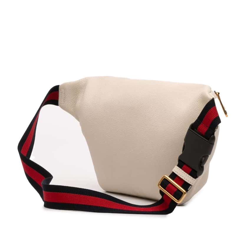 Gucci Leather Logo Belt Bag White Leather Very good condition - Back View