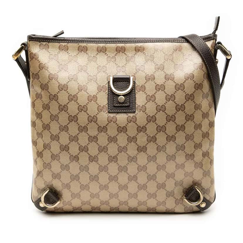 Gucci GG Crystal Abbey D Ring Crossbody Brown Canvas Very good condition - Front View