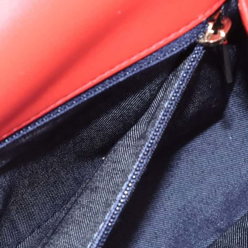 Chanel Lambskin CC Mania Flap Red Leather Good condition - Model View