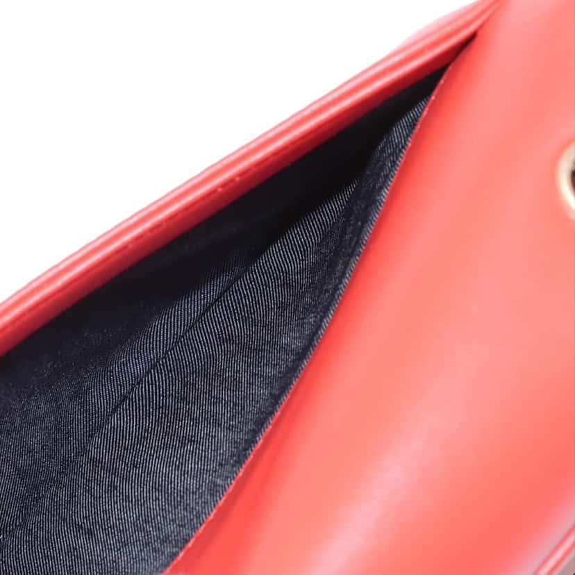 Chanel Lambskin CC Mania Flap Red Leather Good condition - Box View