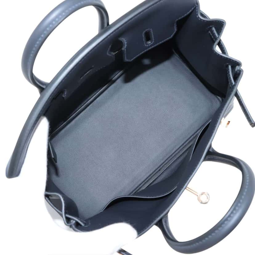 Hermès Swift Birkin Retourne 25 Blue Leather Good condition - Inside View