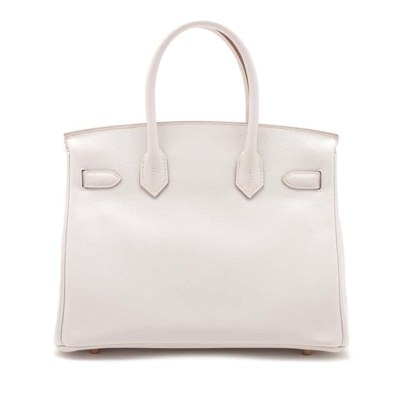 Hermès Epsom Birkin Retourne 30 White Leather Good condition - Back View