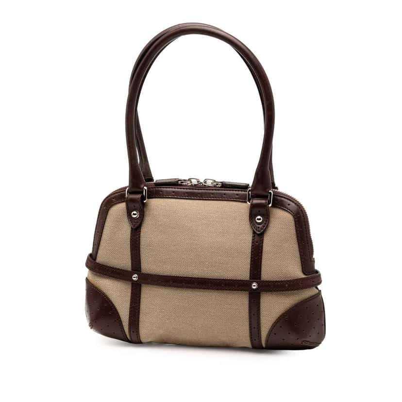 Gucci Canvas Web Reins Shoulder Bag Brown Canvas Good condition - Back View