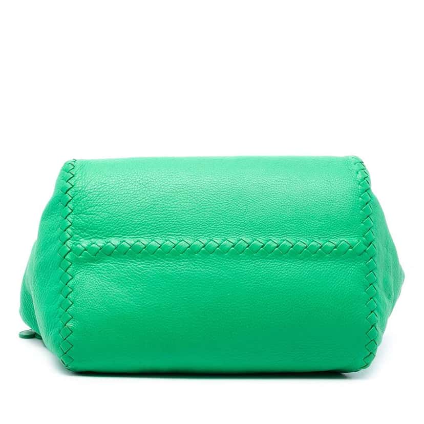 Bottega Veneta Intrecciato Trimmed Cervo Tote Green Leather Very good condition - Inside View