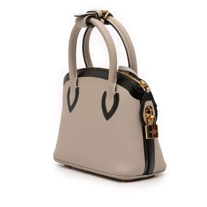 Louis Vuitton Cuir Obsession Lockit BB Grey Leather Good condition - Back View
