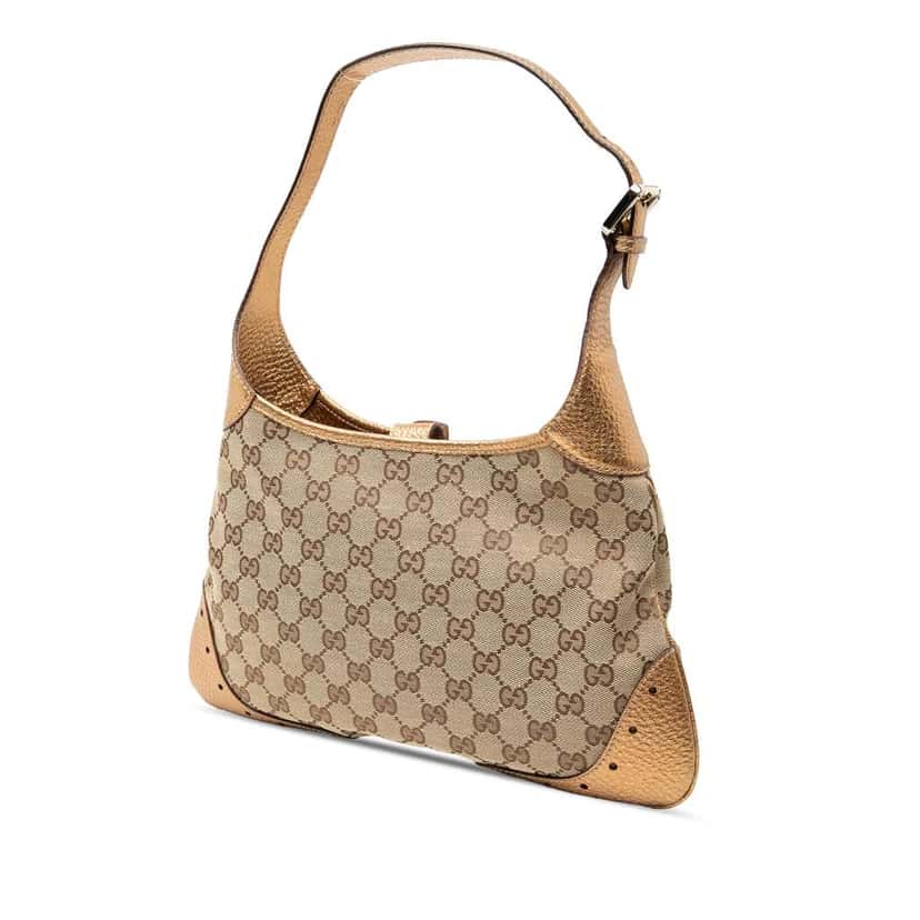 Gucci GG Canvas Punch Shoulder Bag Brown Canvas Good condition - Back View