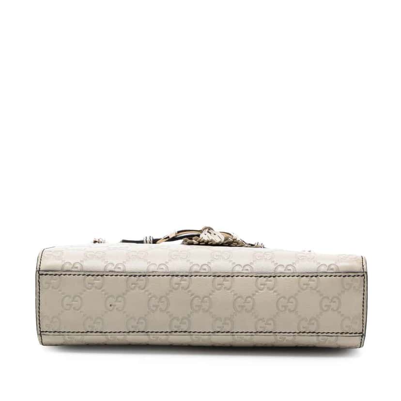 Gucci Small Guccissima Emily Shoulder Bag White Leather Very good condition - Inside View