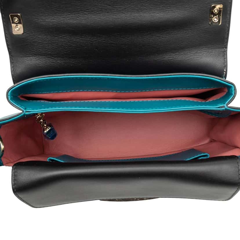 Bvlgari Leather Serpenti Viper Top Handle Bag Blue Leather Good condition - Model View