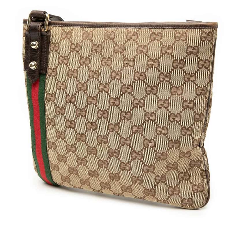 Gucci GG Canvas Jolicoeur Crossbody Brown Canvas Good condition - Back View