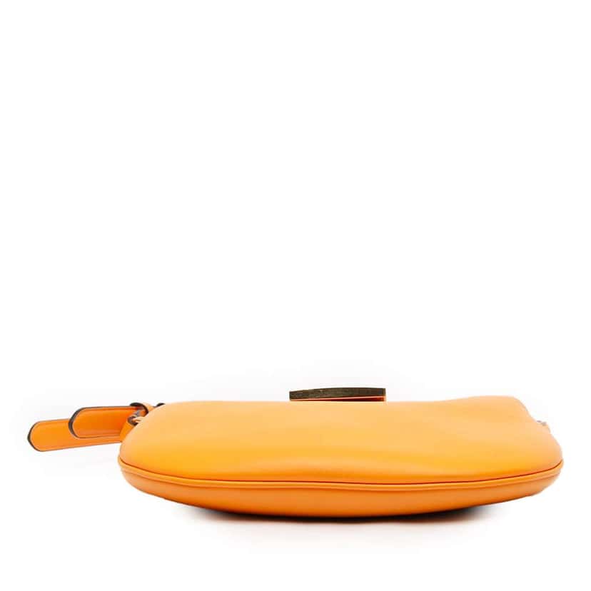 Fendi Small Leather Croissant Hobo Bag Orange Leather Very good condition - Inside View
