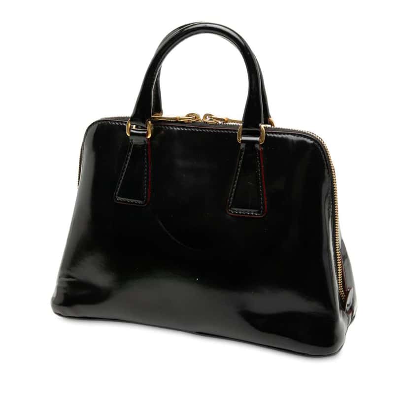 Prada Small Spazzolato Promenade Satchel Black Leather Good condition - Back View