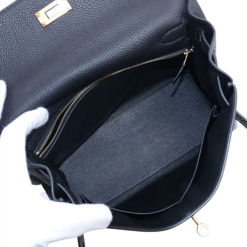 Hermès Togo Kelly II Retourne 28 Black Leather Good condition - Inside View