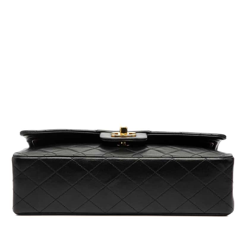 Chanel Medium Classic Lambskin Double Flap Black Leather Good condition - Inside View