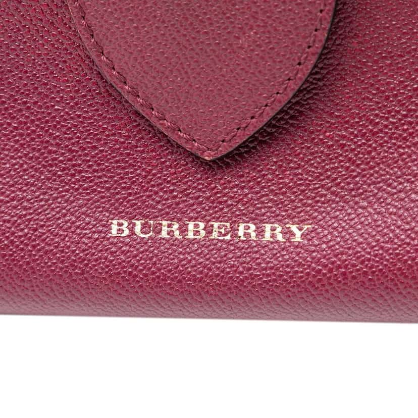Burberry Small Grained Leather Buckle Tote Red Leather Good condition - Box View