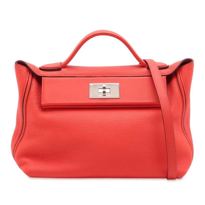 Hermès Togo and Swift 24/24 29 Red Leather Good condition - Front View