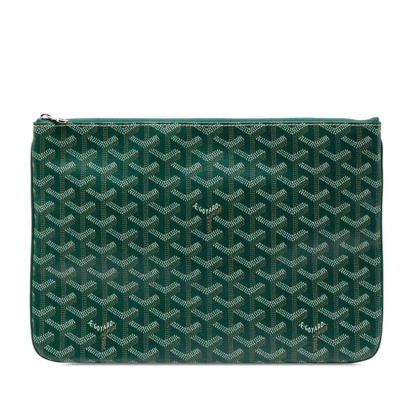 Goyard Goyardine Senat MM Green Canvas Good condition - Front View